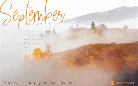 September 2018 Free Desktop Calendar from Marmalead