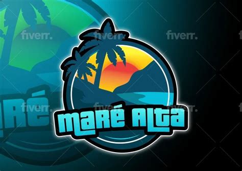 the logo for mare aica is shown in blue and green tones with palm trees