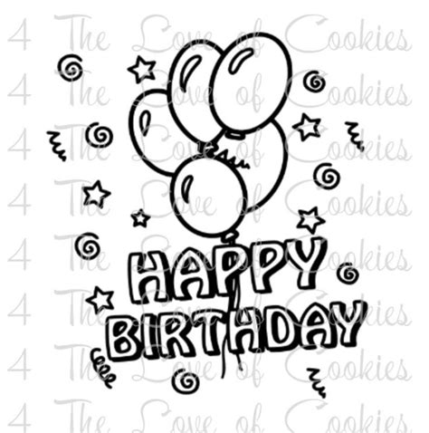 Free Happy Birthday Stencil Template - BL