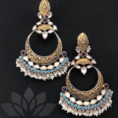 Stunning Silver Earrings - South India Jewels