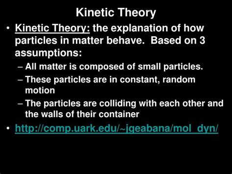 PPT - Chapter 16: Solids, Liquids, and Gases Section 1: Kinetic Theory ...