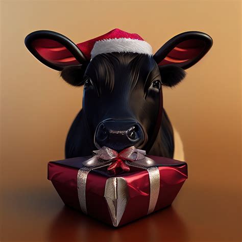 Download Cow Santa Hat Gift Royalty-Free Stock Illustration Image - Pixabay