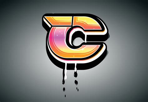 3D C Letter graffiti with drip effect 8167724 Vector Art at Vecteezy