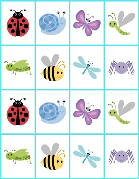 DIY Memory Game Cards for kids (free printable) | Card games for kids ...