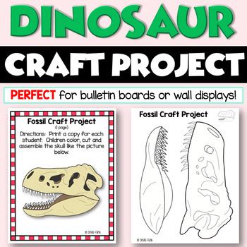 DINOSAUR TYRANNOSAURUS SKULL FOSSIL Printable Craft Project by Dovie Funk