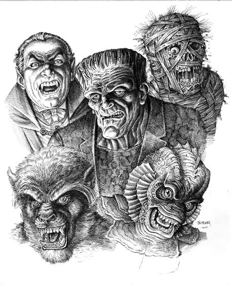 Monster Line Drawing at PaintingValley.com | Explore collection of ...