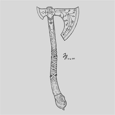 Leviathan Axe Drawing : GodofWar in 2022 | Axe tattoo, Vikings tattoo ...