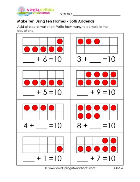 Adding And Subtracting Using Ten Frames