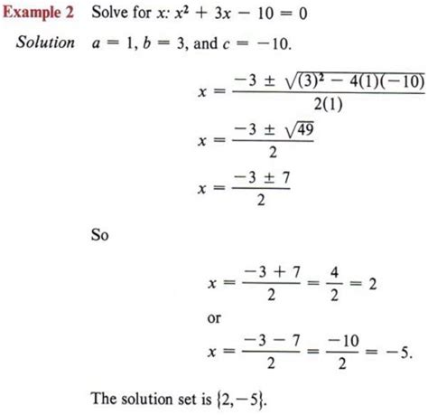 Quadratic Equation Formula with Question Examples