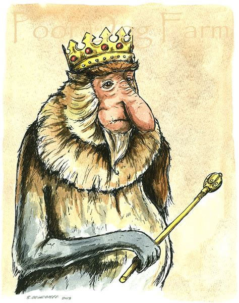 Proboscis Monkey King 8 X 10 Watercolor Painted Print - Etsy