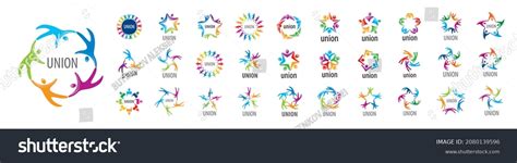 Set Vector Logos Union On White Stock Vector (Royalty Free) 2080139596 ...