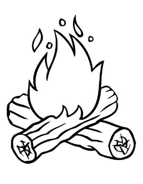 Wood Fire Line Art Coloring Page