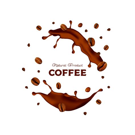 Realistic Coffee Splashes with Beans 952655 Vector Art at Vecteezy