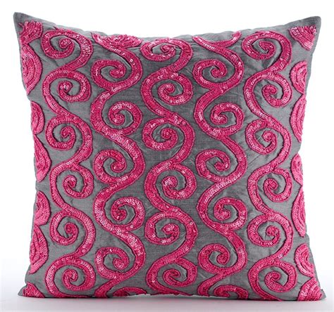 Pink Decorative Pillows Cover 16x16 Silk Pillows