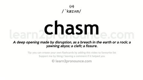 Chasm pronunciation and definition - YouTube