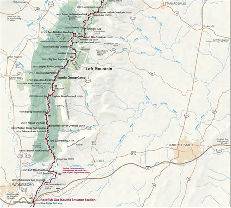 South District Skyline Drive Map | Skyline Drive Overlooks Shenandoah ...