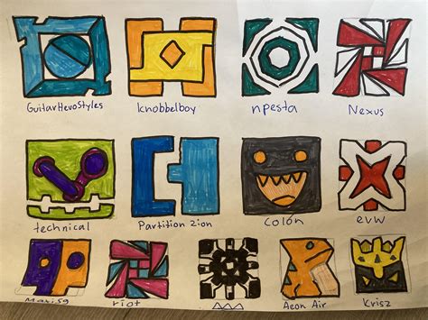 I have drawn some gd icons :D : r/geometrydash