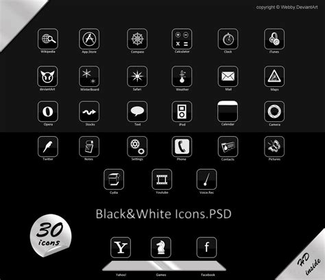 HD Black-White icons.psd by Webby-B on DeviantArt