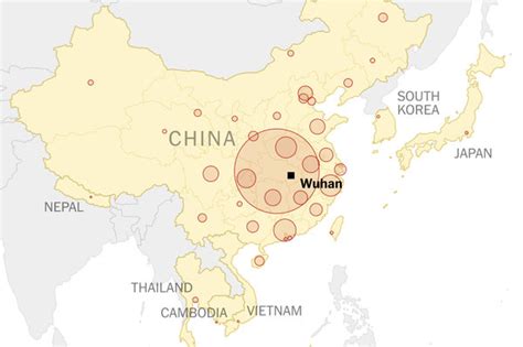 Wuhan China Coronavirus Outbreak Map - cornoravirus covid19 pandemic 2020