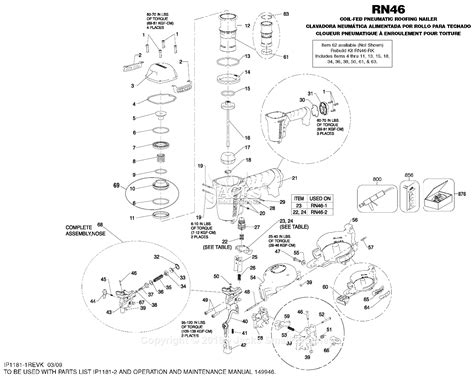 Bostitch Rn46 1 Coil Fed Pneumatic Roofing Nailer Parts | Reviewmotors.co