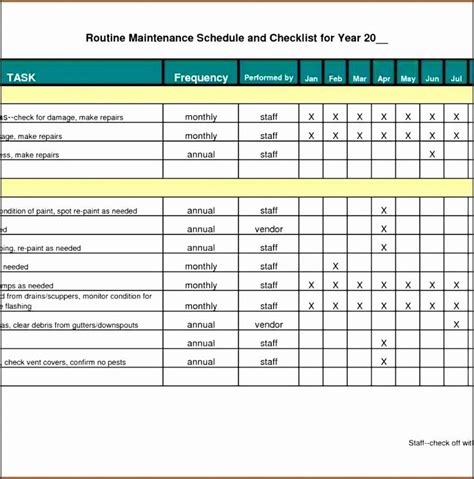 Preventive Maintenance Schedule Template Excel Beautiful 8 Preventive ...