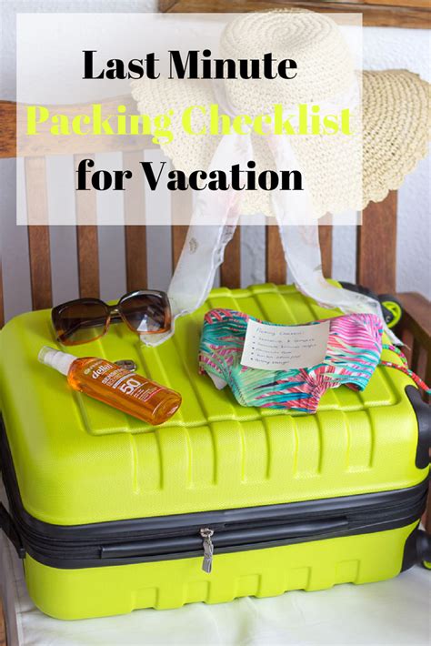 Last Minute Packing Checklist for Vacation