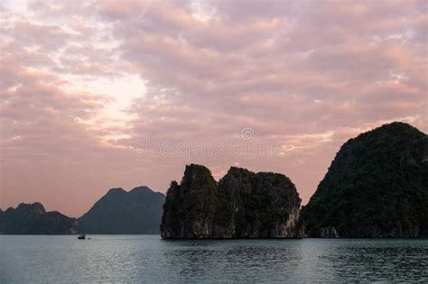 Amazing Sunrise at Ha Long Bay. South China Sea, Vietnam Stock Image ...