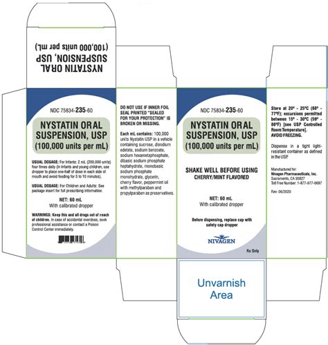 NYSTATIN ORAL SUSPENSION, USP (100,000 units per mL)