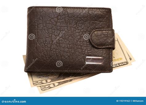 Wallet with Money Isolated on White Stock Photo - Image of full ...