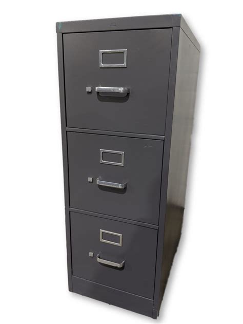 Gray Gray Metal 3 Drawer Vertical File Cabinet