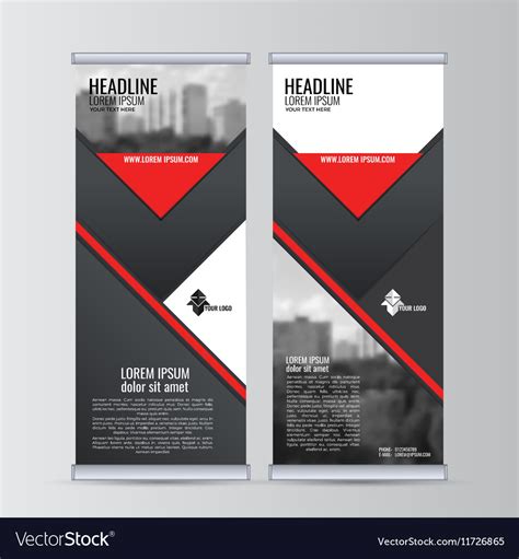 Roll up business banner design vertical template Vector Image