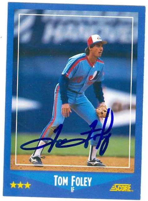 Tom Foley autographed Baseball Card (Montreal Expos) 1988 Score #159