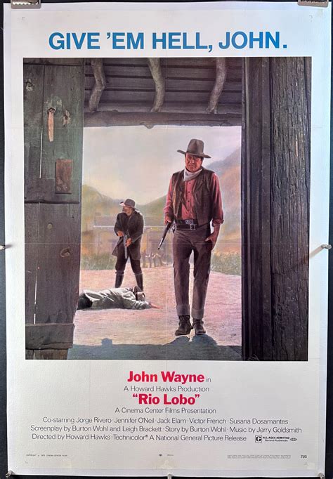 RIO LOBO, Original John Wayne Western Movie Poster - Original Vintage ...