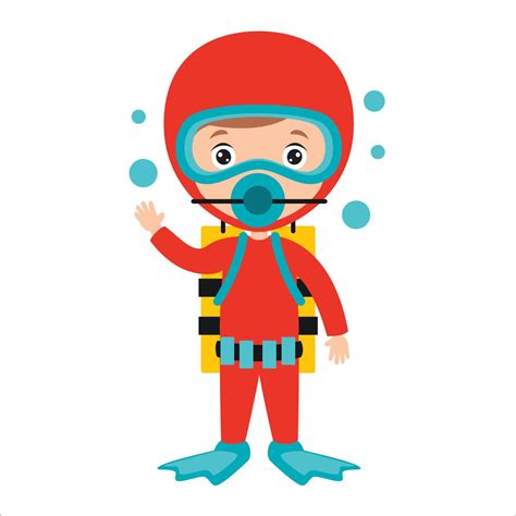 Cartoon Drawing Of A Diver 5520438 Vector Art at Vecteezy