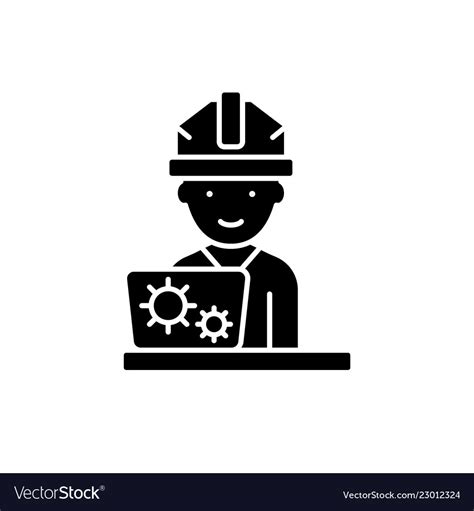 Inventor black icon sign on isolated Royalty Free Vector