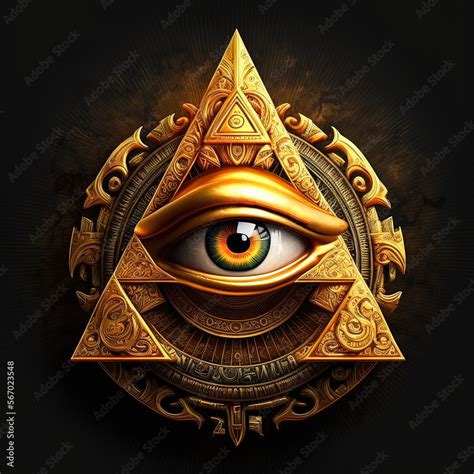 Sign Illuminati. Freemasonry. The masonic square. All seeing eye in ...