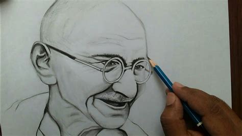 Pencil Mahatma Gandhi Drawing Images - bmp-point