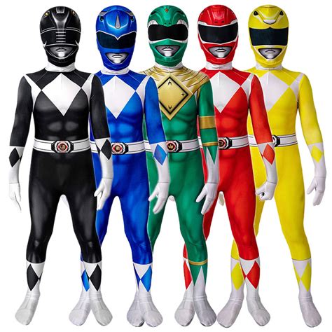 Black Ranger Costume Mighty Morphin Power Rangers Zachary Taylor Suit ...