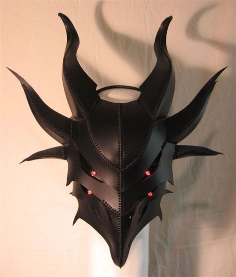 Hand Made Leather Masks | Handmade Black Leather Demon Mask V2 with ...