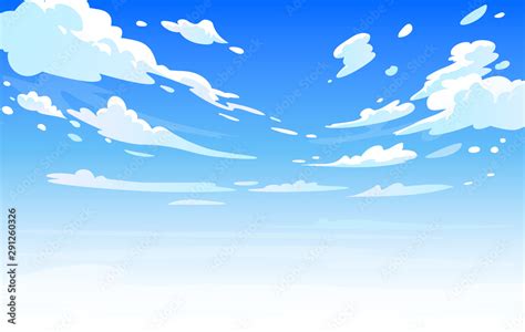 Vector day landscape sky clouds.Anime clean style. Background design ...