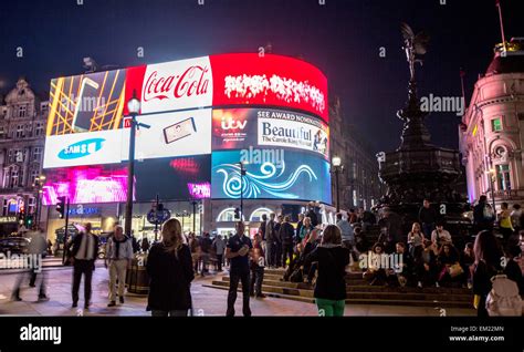 Piccadilly Circus at Night London UK Stock Photo - Alamy