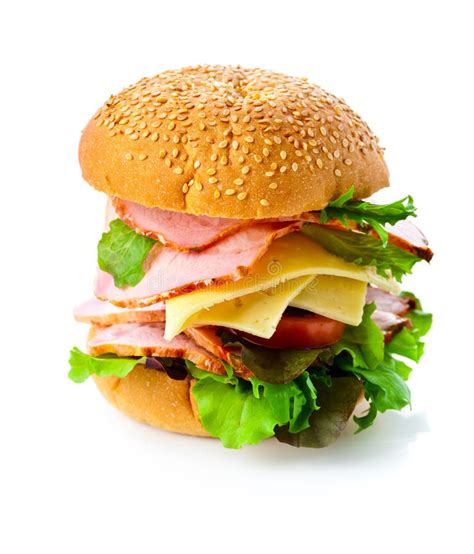 Burger Isolated On White Background Stock Photo - Image of closeup ...