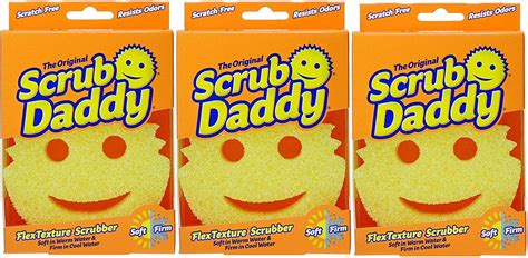 Scrub Daddy Shark Tank Sponge Smiley Face Scratch Free Scrubber 3 Pack ...