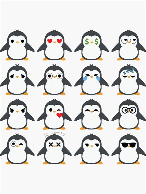 "Penguin Emoji " Sticker by HippoEmo | Redbubble