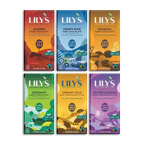 Buy Lily's Chocolate Variety 6 Pack | Made with Stevia, No Added Sugar ...