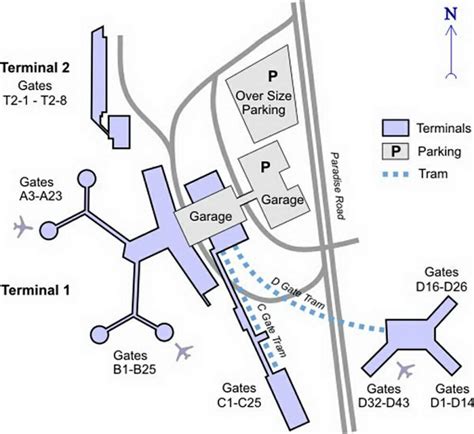 Las vegas map, Las vegas airport, Airport map