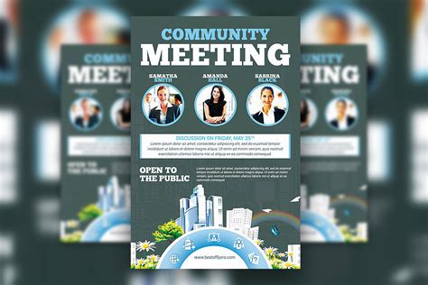 2 Urban Community Meeting Poster Templates Free Download | Resource Boy