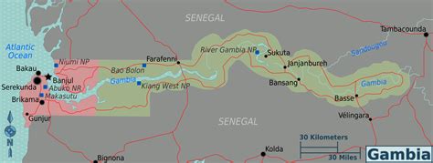 Map of of The Gambia (Overview Map) : Worldofmaps.net - online Maps and ...