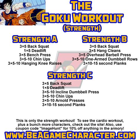 5 Day Goku Workout Plan for Burn Fat fast | Fitness and Workout ABS ...