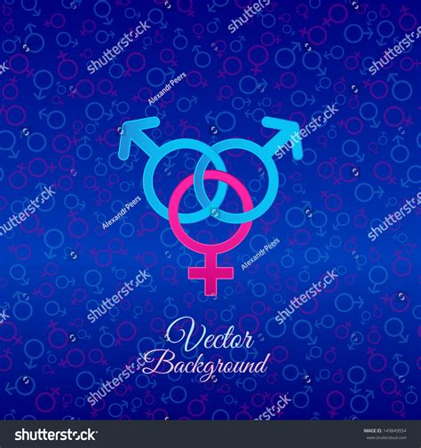 Love Triangle Two Male Symbols One Stock Vector (Royalty Free ...